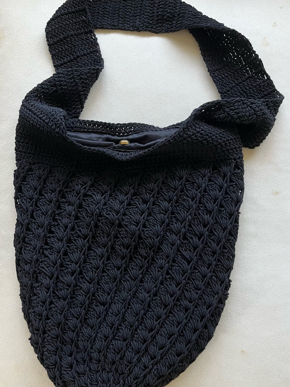 Black Crochet Hobo Bag - Bag Etc. By Rico - Picture 2 of 5